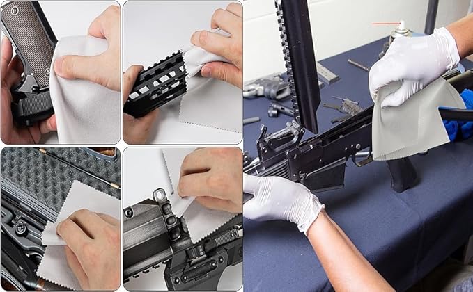 10PCS Gun Cleaning Cloth Rags12 x12 - Gun Cloth Microfiber Towel Lint Free Gun Cloth, Gun Cleaning Wipes Great for All Gun Firearm Cleaning Cleaner Protection,Professional（Gray）