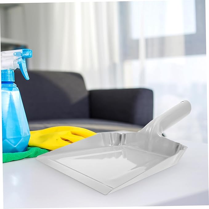Unomor Metal Dustpan Handheld Small Pan Handle for Home Office Car Cleaning Tool