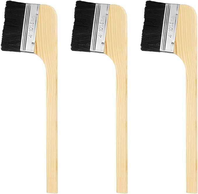 HARFINGTON Paint Brush 3Pcs 4" Brush Width Reusable Variety Angled Bend Brushes Radiator Paint for All Latex Oil Painting Furniture Walls Treatment, Black