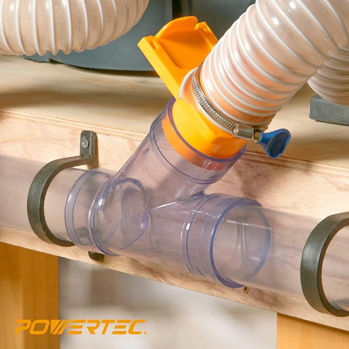 POWERTEC 2-1/2 Inch ID Y Fitting for 2 1/2 Inch OD Dust Collection Pipes, Adapters and Fittings, Dust Collection Fittings for Dust Collector Accessories, 1 pack (70303)