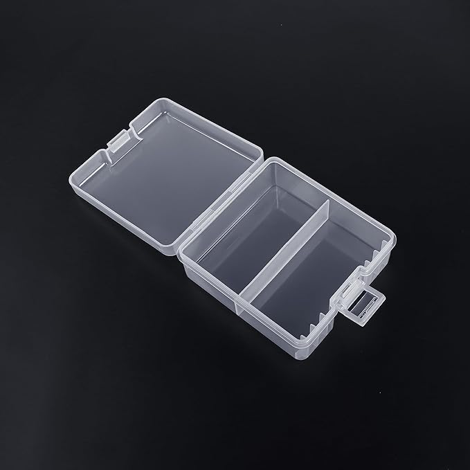 PNGKNYOCN Battery Holder Storage Box,AAA Batteries Portable Organizer Box Holds 100 AAA Batteries,Insulative Plastic Clear Color