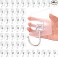48-Pack Strong Adhesive Wall Hooks for Hanging Heavy Duty, Self Adhesive Towel Coat Hat Hook Bathroom Shower Organizer for Wall,Door,Closet Hanging Hooks, No Drilling (Transparent)