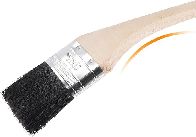 uxcell Bent Radiator Paint Brush 17" Length 2.5" Width Bristle with Long Wood Handle for Wall Treatment Black