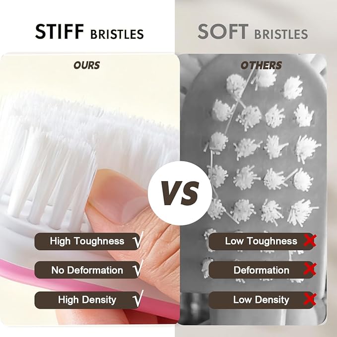 2Pack Shoe Cleaning Brush Household Laundry Clothes Scrubbing for Stains Bathroom Ergonomics Grip Easy Hold (2, Green)