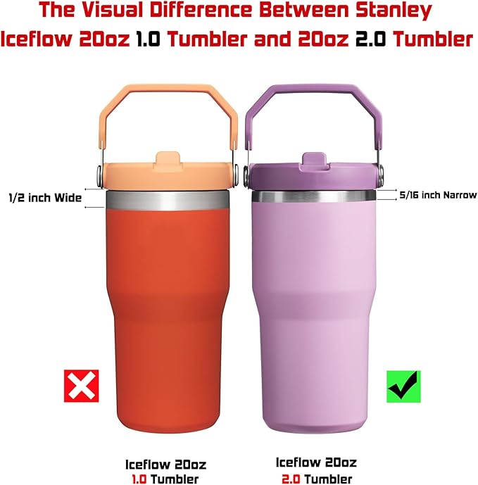 ALINK Reusable Clear Straws for Stanley IceFlow 2.0 Flip Straw Tumbler 20 oz, 6 Pack Plastic Replacement Straws Compatible with 20oz 2.0 IceFlow Cup with Brush, Angled Design, Dishwasher Safe