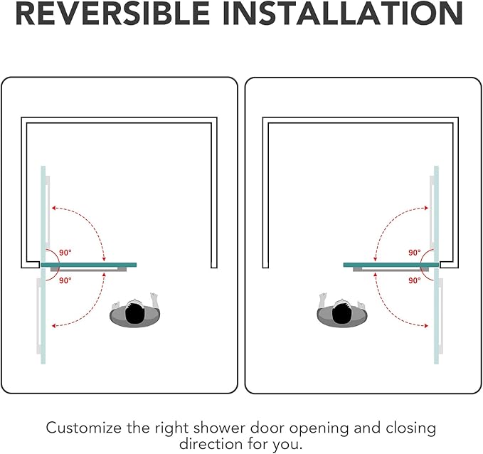 Sunrosa Pivot Tub Shower Door 34"58", Folding Bathtub Door With Tempered Glass, Frameless Design With Towel Bar, for Bathtub in Brushed Gold