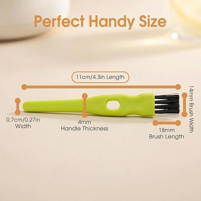 vipolish 20 Pcs 11CM/4.33 Inch Green Plastic Handle Mini Dust Removal Brush Nylon Hair Brush Computer Keyboard Cleaning Small Brush Lamp Humidifier Clean Rag for Home Office Use