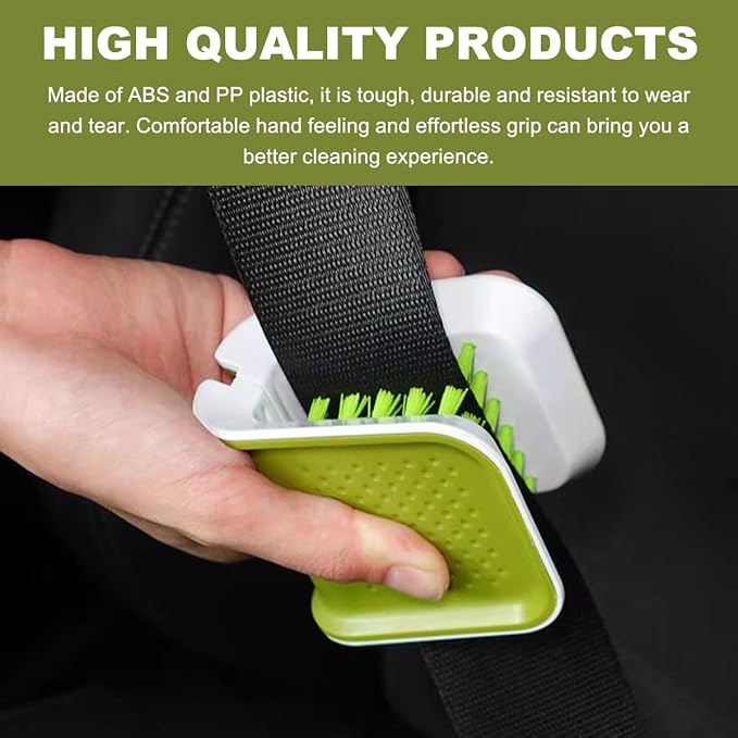 Car Seat Belt Cleaning Brush, U-Shaped Auto Interior Washing Brush with Double-Sided Bristles, Closeable Safety Belt Bristle Scrubber Cutlery Cleaner Brush for Car Home (2 PCS)