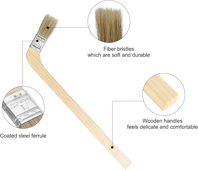 HARFINGTON Paint Brush 2Pcs 1" Brush Width Reusable Variety Angle Bend Brushes Radiator Paint for All Latex Oil Painting Furniture Walls Home Improvement