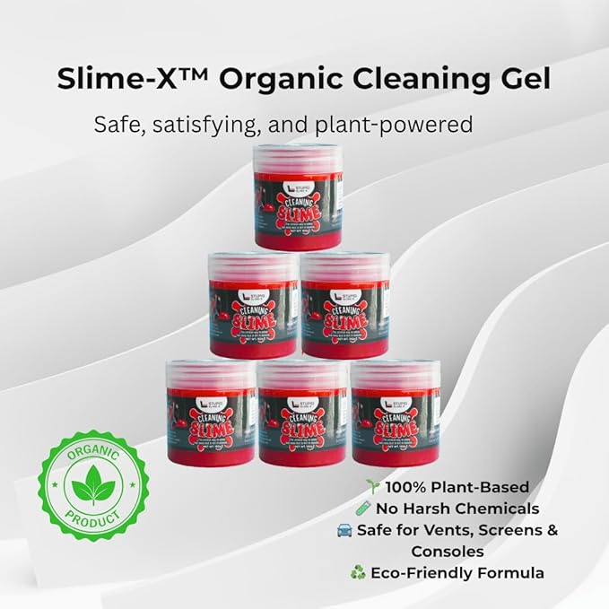 STUPID Technologies Slime-X (New) – Re-Engineered Car Cleaning Gel 15-Pack (2400g) – Value Pack- Retail POP Display Included – Lifts Dust, Crumbs & Debris – Great for Cars, Keyboards & More