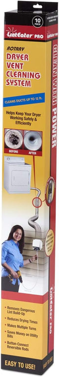 RLE24PRO Pro Rotary Dryer Vent Cleaning System, Removes Lint, Extends Up to 24’