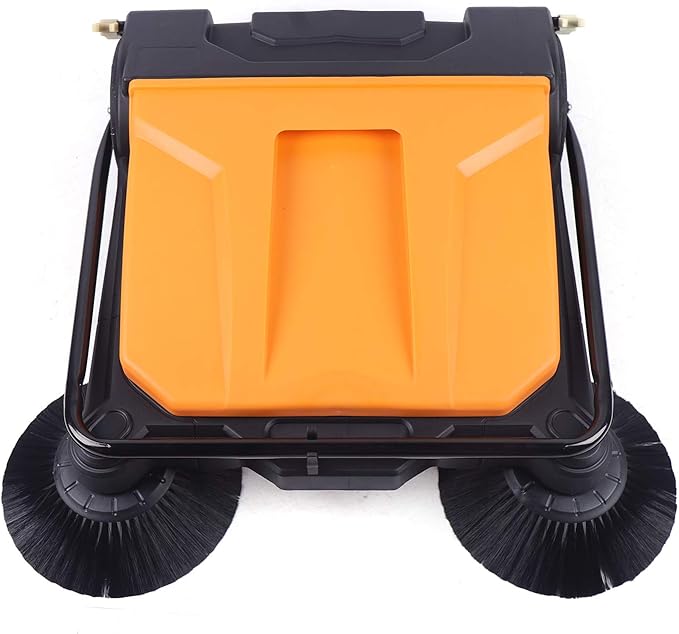 Hand Push Floor Sweeper, 26 Inch Walk-Behind Outdoor and Indoor Push Carpet Sweeper, Hand-push Sweeping Sweeper, Foldable Manual Industrial Push Cleaner for Street Garden Warehouse Sweeping Cleaning
