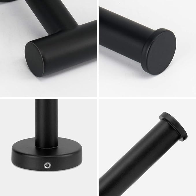 NearMoon Bathroom Toilet Paper Holder, Premium SUS304 Stainless Steel Rustproof Wall Mounted Toilet Roll Holder for Bathroom, Kitchen (4 Pack, Matte Black)