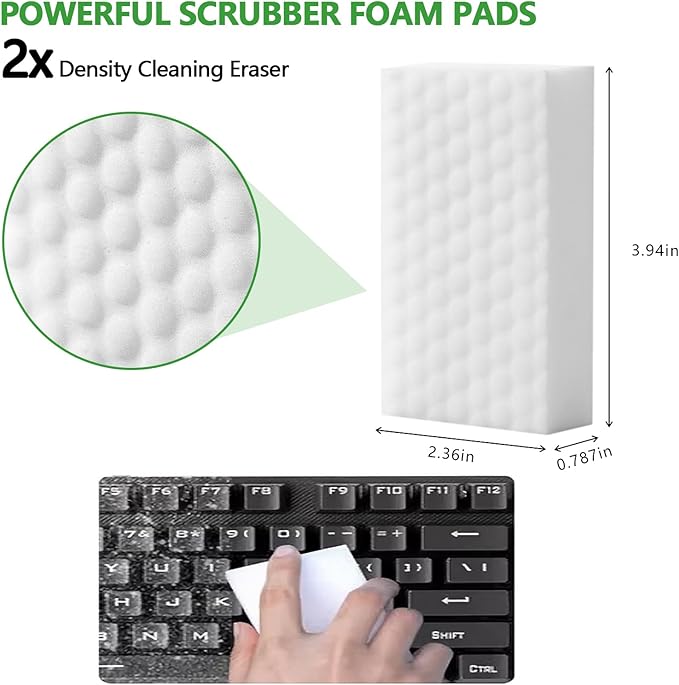 15 Pack Magic Sponges, Extra 2X Density, Heavy Duty Cleaning Sponges for Kitchen, Bathroom, Wall, Melamine Foam Pads for Tough Stains, No Scratching