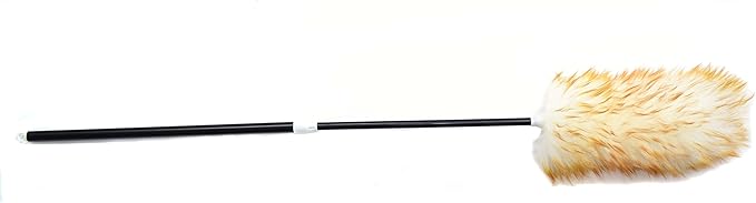 Surell Duster - Lambswool Feather Duster with Extendable 30" Handle - Anti Static Shearling Duster Head for Cleaning Cars, Ceiling Fans, Furniture, Blinds - Perfect Housewarming Gift