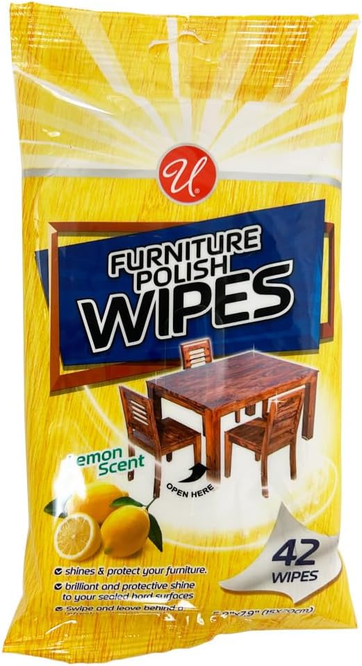 84Pc Wood Cleaner Polishing Wipes Shine Protect Furniture Doors Lemon Scent 2Pk Pleasant Lemon Scent Brilliant Shine Use on Nonporous Surface Safe Doors Furniture Cabinets Wood Kitchen Bathroom