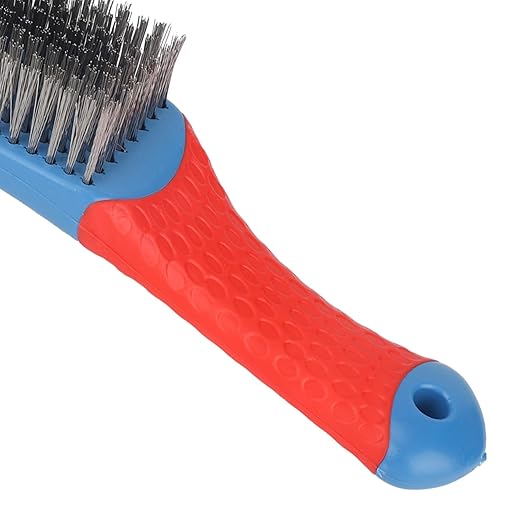2pcs Stainless Steel Wire Brushes, Reinforced Cleaner Metal Bristle Heavy Duty Cleaning Brushes Hand Wire Scratch Brush for BBQ Barbecue Grill Kitchen Industrial Rust Paint Removal