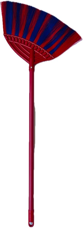 1 Pack Soft Sweeping Brooms /38” House Brooms for Sweeping Indoor& Outdoor Broom Cleaning/Asian Thailand Plastic Broom/Choi Nhua Thai LAN/Choi Nhua Quet Nha (1 pcs) (red&Blue)