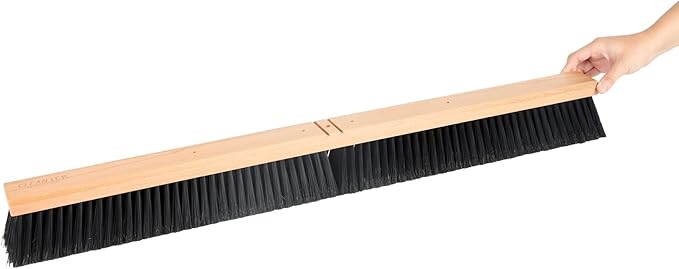 Restaurantware-BROOM HEAD ONLY: Clean Tek Professional 36-Inch Broom Head, 1 Heavy-Duty Push Cleaning Tool - Handle And Brace Sold Separately, Fine Plastic Bristles, Wooden, Commercial Use