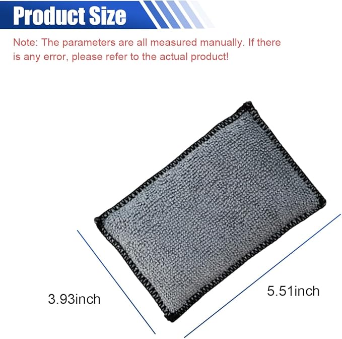 3PCS Car Interior Scrubbing Sponges, 5.5"×3.9" Microfiber Auto Cleaning Applicator Pad, Detailing Scrub Sponge for Vehicle Leather Seat, Vinyl, Plastic, Upholstery (Grey/White)