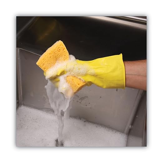 Boardwalk Medium Cellulose Sponge, 3.67 X 6.08, 1.55" Thick, Yellow, 24/carton