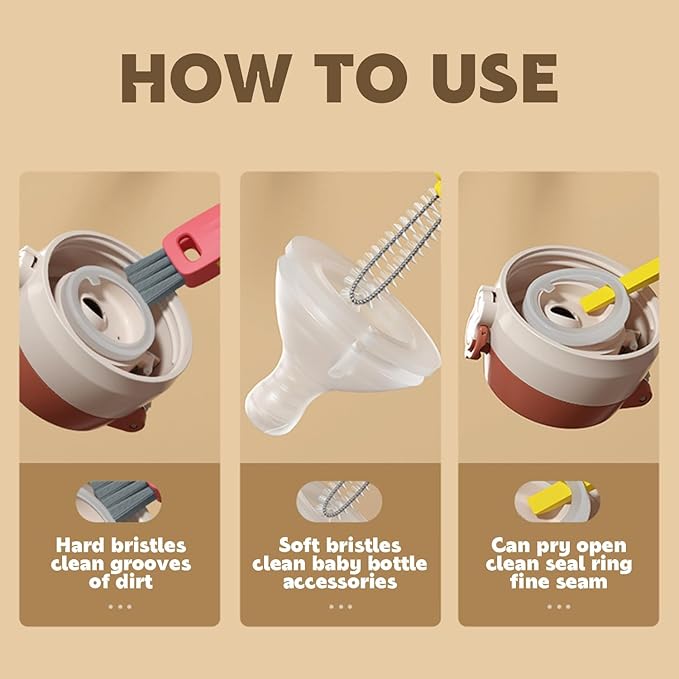 3 in 1 Cup Lid Cleaning Brush, Multifunctional Cleaning Brush Portable Cup Lid Cleaner for Bottle Gap Tight Spaces Cup, Portable Cup Lid Cleaner, 1 Pcs Blue