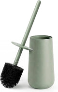 Bamodi Toilet Brush and Holder Set - Dense PP Brush Head with Holder - Efficient Stain and Odour Removal - Modern Design and Space-Saving - Keeps Toilet Bowl Spotless - 15x4x4 inches, Green