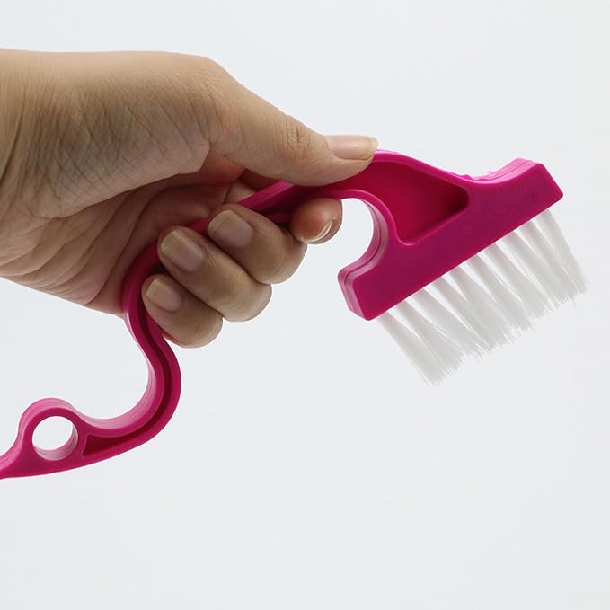 Xiaoyztan 10 Pcs Sliding Rail Cleaning Brush Dust Brush for Window Track Sliding Doors Drawer Slide (Pink)
