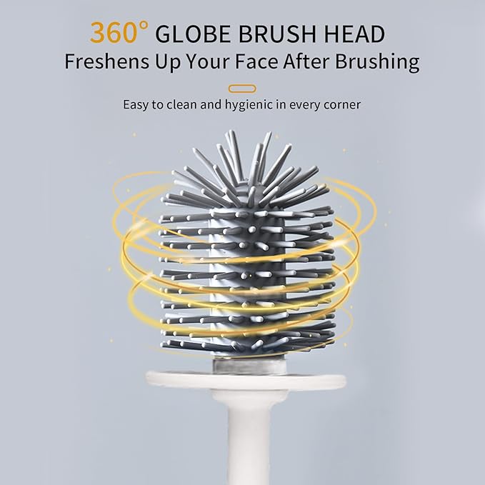 Toilet Brush Set, Bathroom Accessories, Toilet Bowl Cleaners, Deep Cleansing Multifunctional Hanging Toilet Brush Set for Bathroom(Pearl White)
