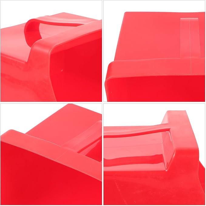 VOSAREA Handheld Dustpan and Garbage Shovel, Thickened Red Plastic Reusable Table Cleaning Dust Pan with Handle for Home and Office Use