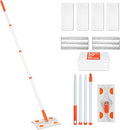 Mops for Floor Cleaning,55" Handle with 10" Flat Head with 4 Magic Sponge Eraser Pads、2 Microfiber Pad and 50 Dry Cleaning Cloths,for Mopping Home, Bathroom, Kitchen