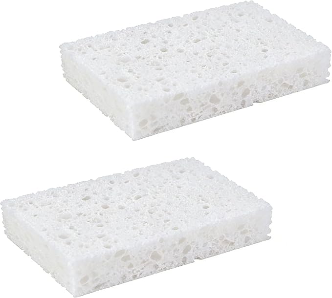 Multi-Use Cellulose Kitchen Sponges Compressed Cellulose Sponges, Non-Scratch, Dish Sponge for Kitchen Bathroom Cars, Funny Cut-Outs DIY (2, White)
