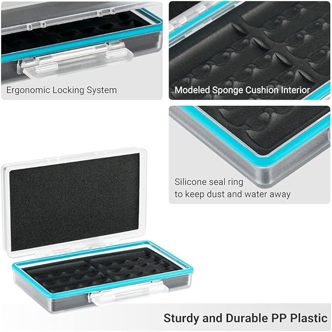 JJC AA Battery Storage Case Holder Organizer, Compact PC Battery Box for 8pcs AA or 14500 Batteries, Water-Resistant and Easy to Carry
