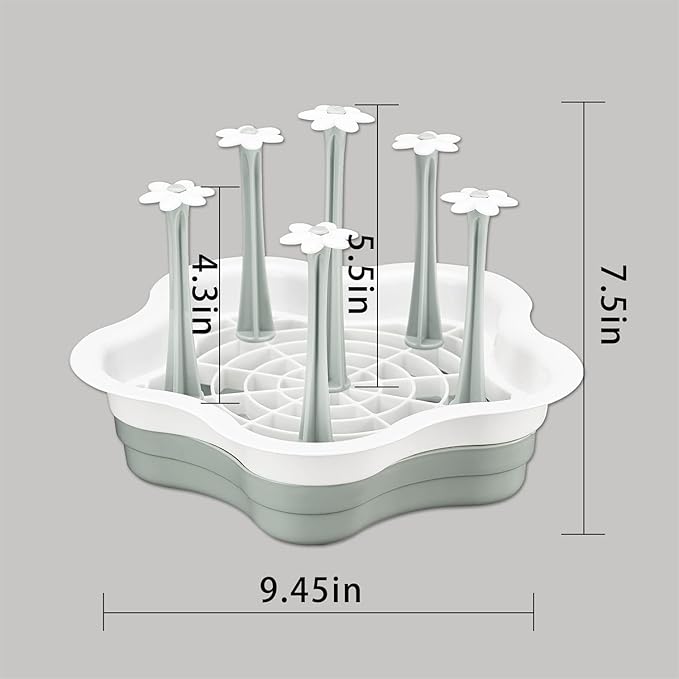 Countertop Drying Rack - Ideal for Insulated Water Bottles, Drinking Glasses, Sports Bottles, Baby Bottles, Tumblers, Mugs, Cup, Drying Rack with Drain Tray
