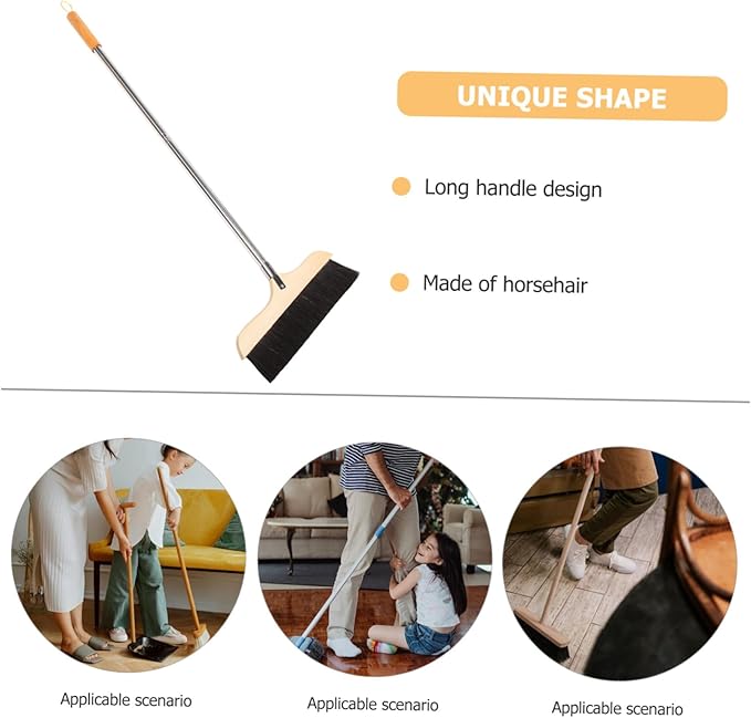 Broom Soft Bristle Cleaning Brush for Dusting Heavy Duty Floor Sweeping Tool