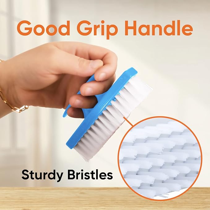 Superio Nail Brush Cleaner with Handle - Durable Brush Scrubber To Clean Toes, Fingernails, Hand Scrubber All Surface Cleaning, Blue Heavy Duty Scrub Brush Stiff Bristles, Easy To Hold