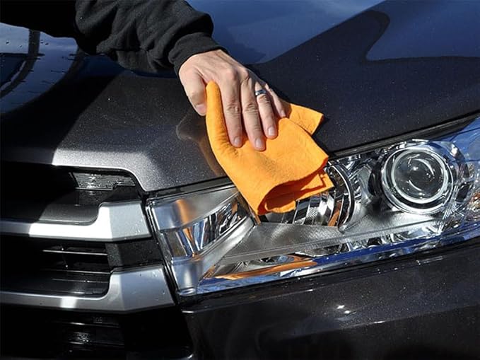 The Original Reusable Shammy Cloth 20" x 14" - Super Absorbent Chamois Towel - Great for Cars, Boats, Trucks, and RVs - Natural Viscose Sponge Cloth - Eco Friendly (12 Pack)
