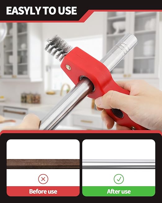 4 PCS 4 in 1 Copper Tubing Brush and Reamer, 1/2 in and 3/4 in Copper Pipe Cleaner, Inner-Outer Reamer Pipes and Pipe Deburring Brush for PVC PPR Brass Aluminum Pipes