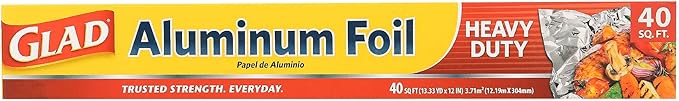 Glad Heavy Duty Aluminum Foil, 40 Square Feet | Aluminum Foil For Grilling, Roasting, Baking