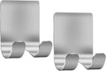 Razor Holder Shaver Hook Hanger Stand(2 Pack)Self Adhesive Stainless Steel Heavy Duty Utility Storage Hook,Shower Hook for Razor,Bathroom Kitchen Organizer for Plug Robe Towel Loofah Bathrobe Coat