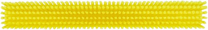 Vikan 31956 24" Heavy-Duty Push Broom, Soft/Stiff, Yellow