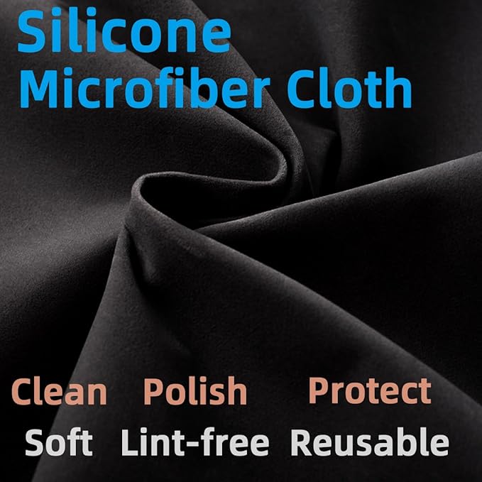 Silicone Gun Cleaning Cloth, 12"x12" Microfiber Lint Free Silicone Gun Cleaning Rags, Reusable Microsuede Cleaning/Polishing Wipes Towels for Firearms, Reels, Knives and Scopes