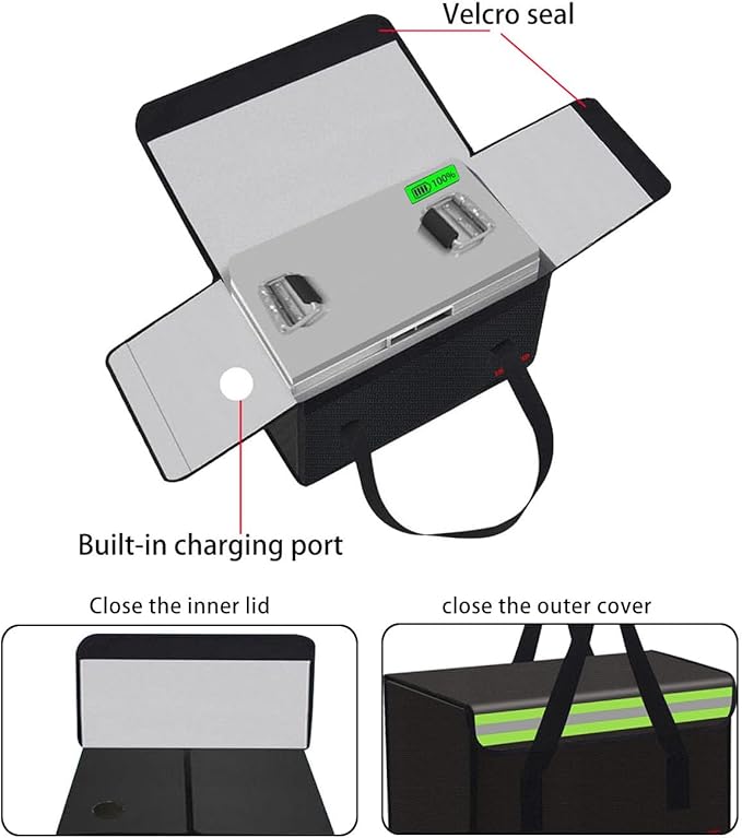 Lipo Battery Safe Bag Large Capatity Fireproof Bag for Ebike Lipo Battery Other Batteries Storage Charging Transport Home Office Travel Safe Storage Pouch
