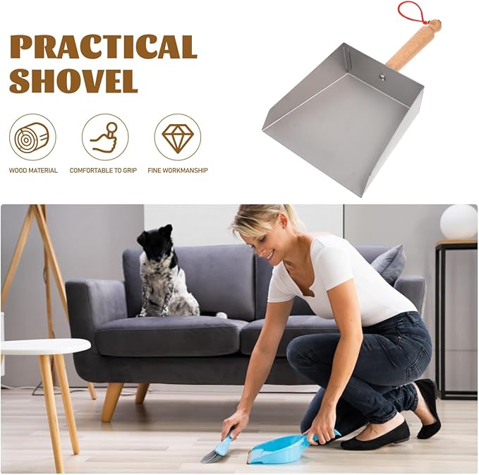 Stainless Steel Mini Dustpan Small Metal Desktop Dust Pan for Kitchen Tabletop Cleaning 8.66X5.51X1.57 Inch Silver