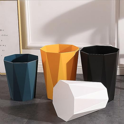 Bathroom Trash Can Garbage Can 1.8 Gallon Small Waste Basket Recycling Bin for Toilets Dorms Kitchens, Black