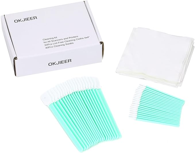 Cleaning kit for Scanners Printers with 4x4inch Lint Free Cleaning Cloths ＆ Cleanroom Polyester Cleaning Swabs