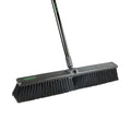 Restaurantware-Clean Tek Professional 23.62 Inch Push Broom, 1 Heavy-Duty Broom with 59â€ Handle - Fine Bristles, 2 Handle Attachment, Wooden, Commercial Use, for Deck, Garage, Yard, Patio