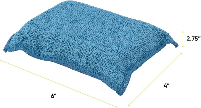 Miracle Microfiber Scrubbing Sponge, Blue Extra Scrubbing Power Sponge for Kitchen, Sink, Pot, Pan and Dish Washing, Super Absorbent and Rapid Drying 4-Pack