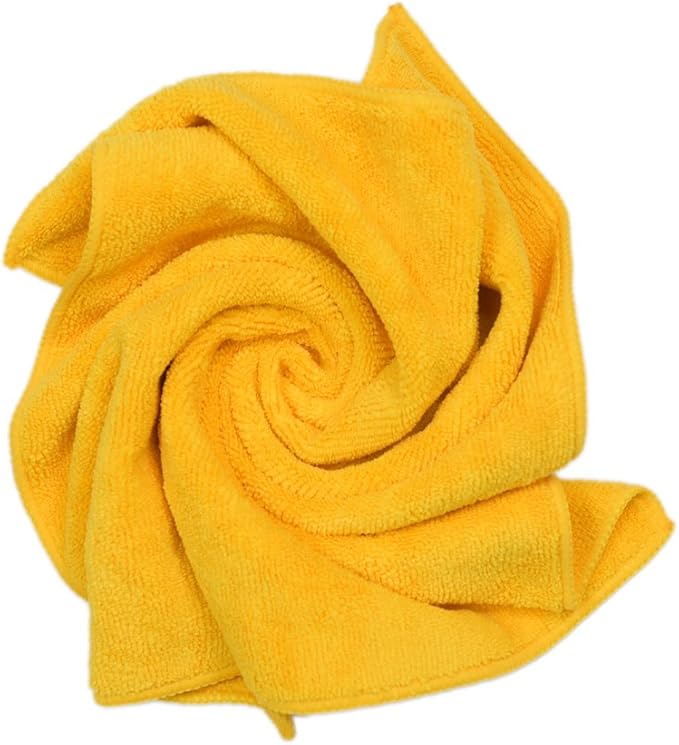 CARCAREZ Premium Microfiber Detailing Towels, 340 GSM Lint Free Car Buffing Waxing Polishing Drying Towel, 16x16 inch, Pack of 6 (Yellow)