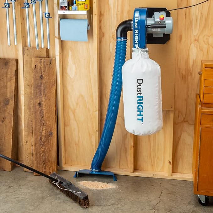 Floor Sweep w/Blast Gate - Dust Collectors for Woodworking Captures any Dust, & Debris - Easily Open Foot-Activated Dust Gate - Wall Mounted Dust Collector Accessories w/Pre-Drilled Mounting Holes